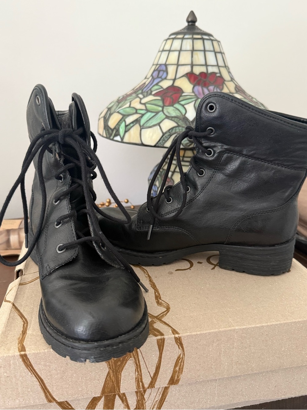 Women's Black Lace-Up Ankle Boots